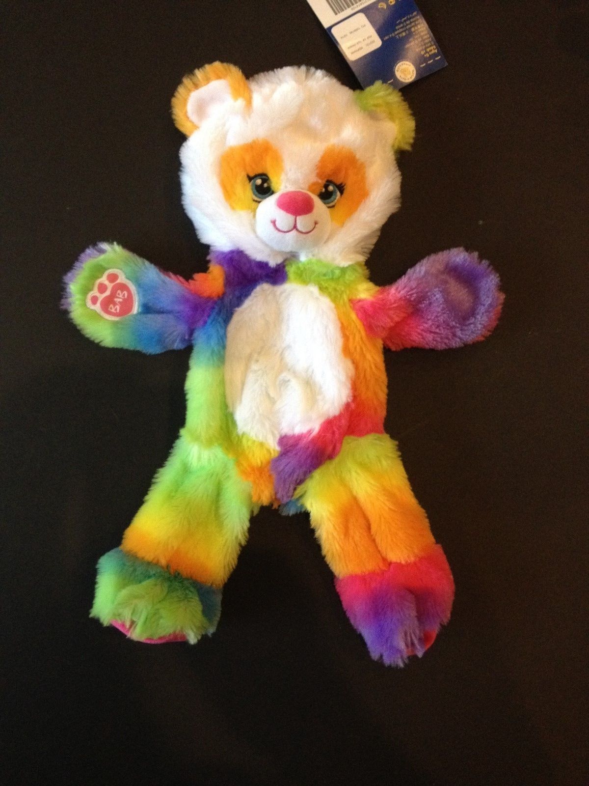 Build a Bear 16 in. Pop of Color Panda Plush Unstuffed Animal NEW