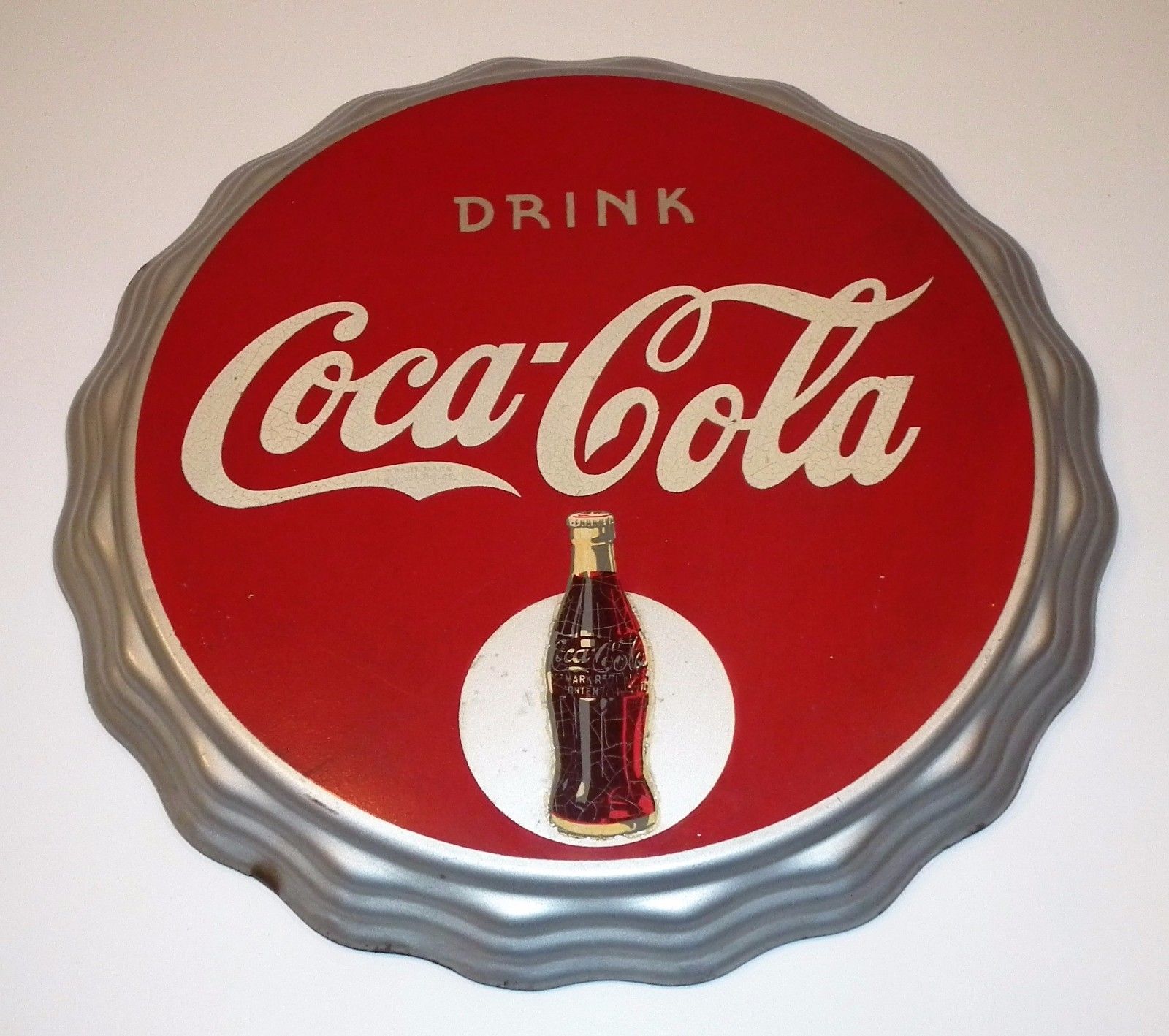 Late 1930's Coca-Cola Kay Displays tin over cardboard sign