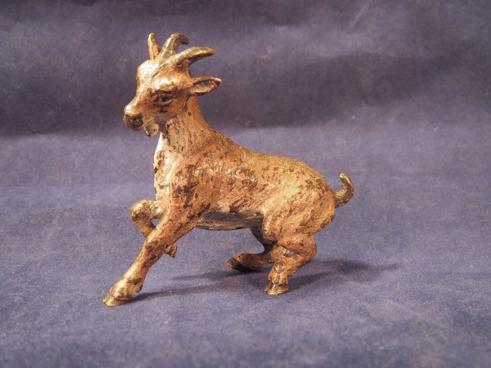 Vintage Vienna Bronze goat, prancing, cold painted