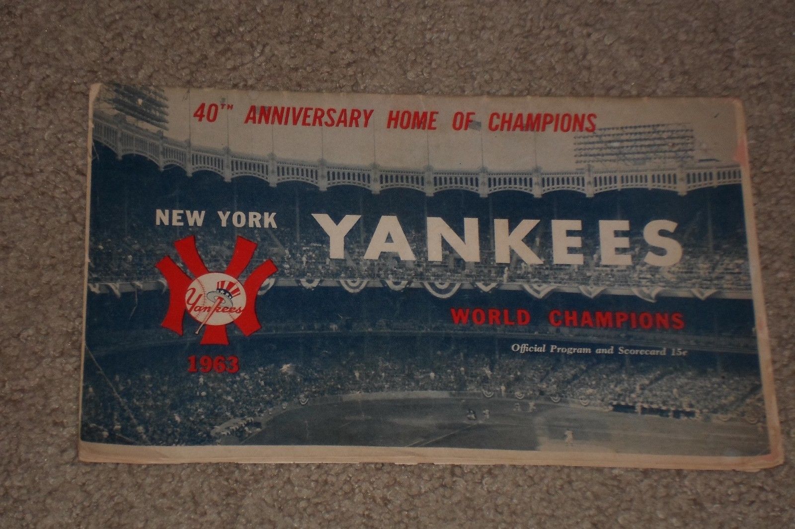 1963 NEW YANKEES ORIGINAL AUTHENTIC MLB VINTAGE OFFICAL PROGRAM AND SCORECARD