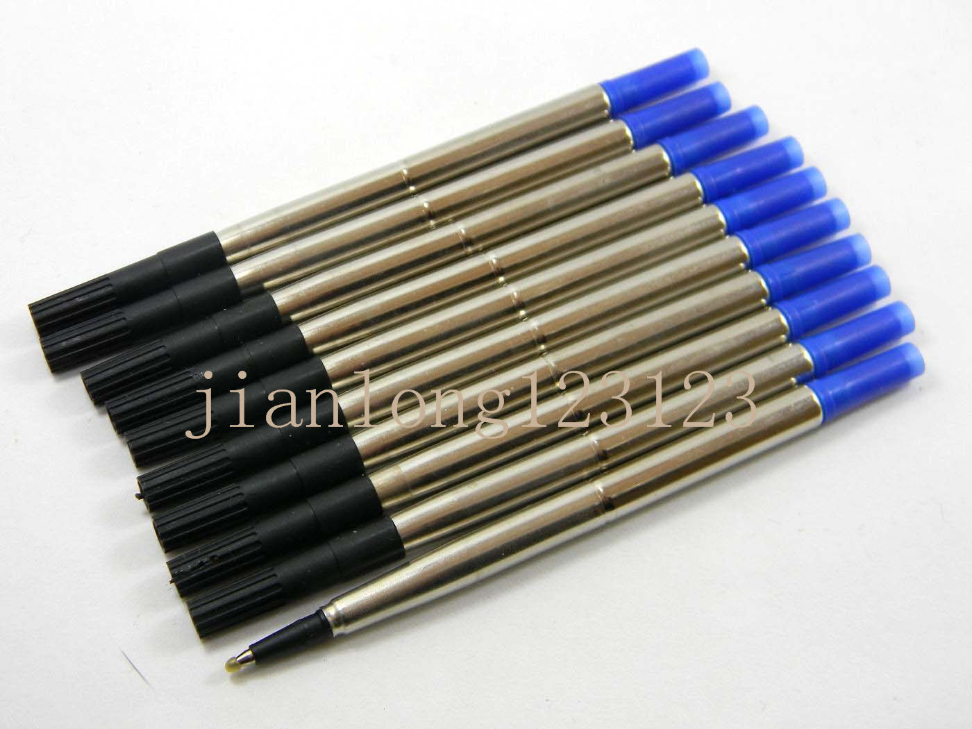 10pcs BLUE Parker style RollerBall Pen Refills 0.5mm Nib