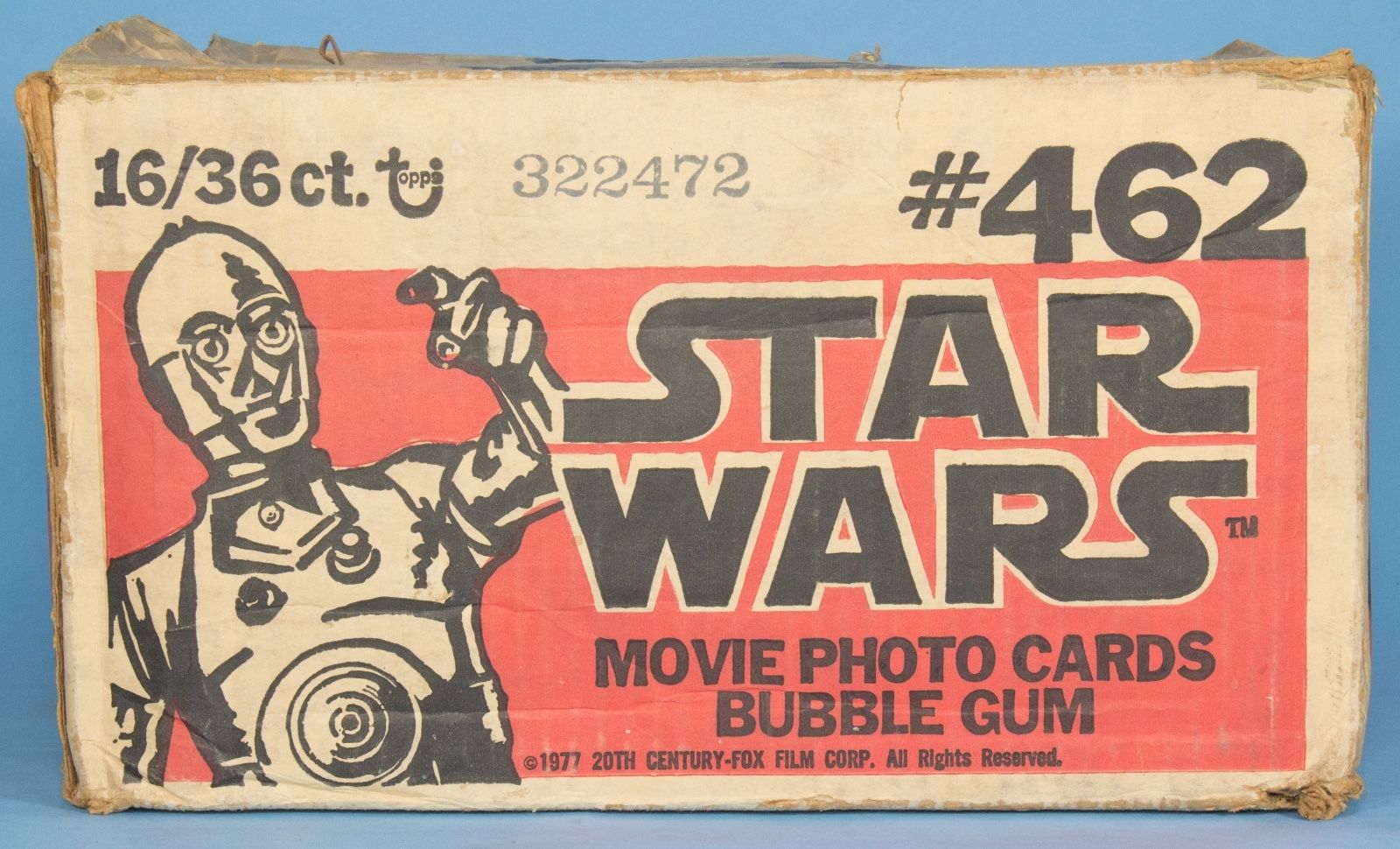 STAR WARS 1977 Series One Topps Wax Gum Card Box Shipping Carton/Case