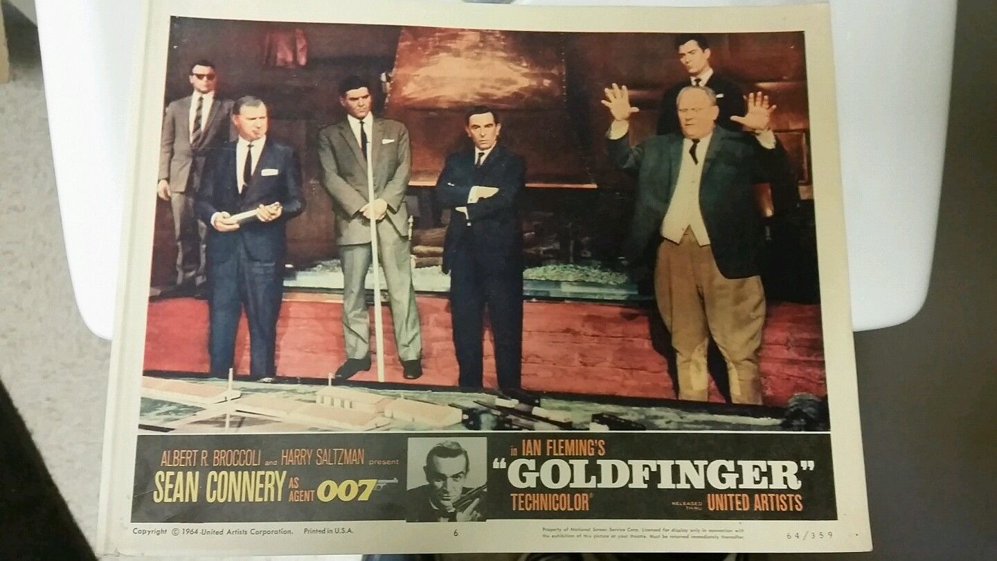 Vintage original movie poster lobby card James Bond Goldfinger 1964