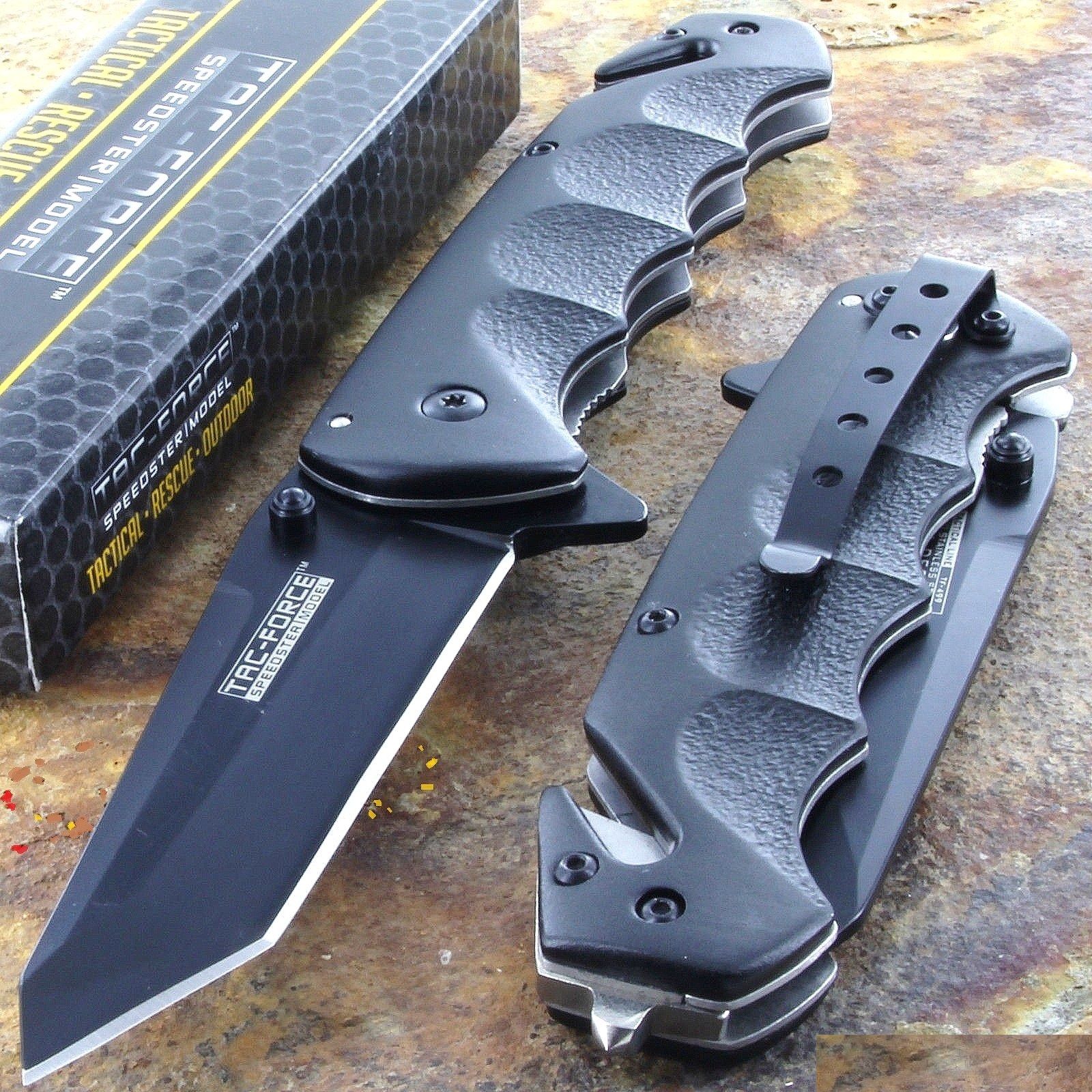 TAC FORCE Black TANTO BLADE Spring Assisted Tactical Folding Pocket Knife New!!!