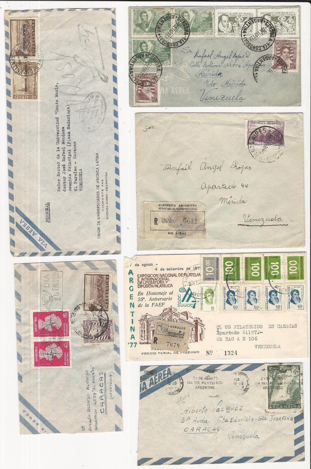 Argentina: Lot of 10 covers circulated. AR028