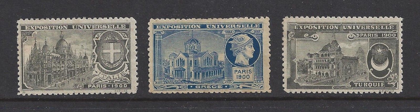 Paris 1900 Expo Labels for Italy, Greece and Turkey